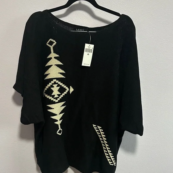 Ralph Lauren Black and Cream Patterned Blouse - Picture 2 of 11